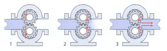  การทำงานของเกียร์ปั๊ม (gear pump)