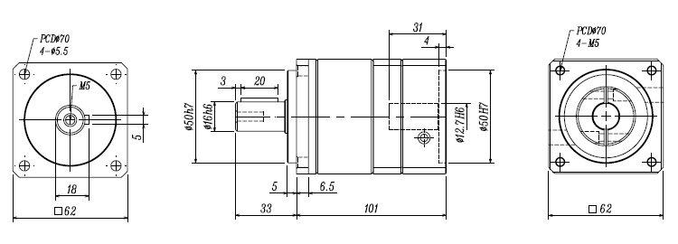 gearbox dimensions