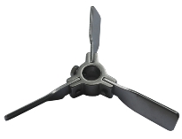 foldable impeller in running position