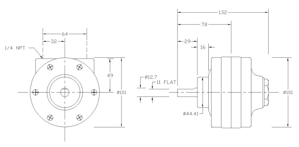 2AM air motor layout drawing